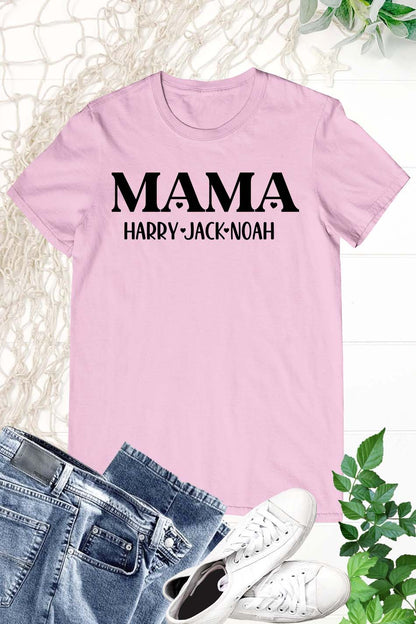 Personalized Mama T Shirt with Child Name