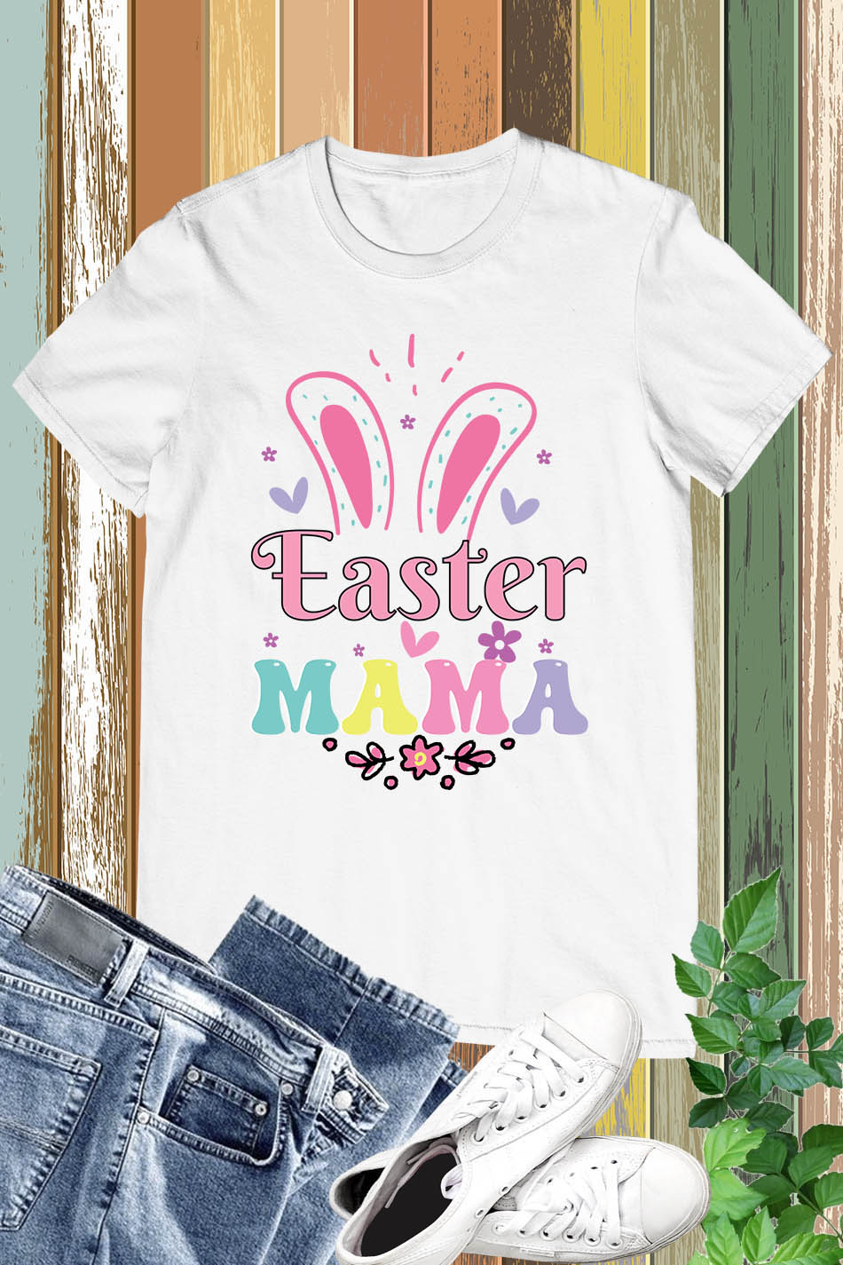 Easter Mama Retro Trendy T Shirt