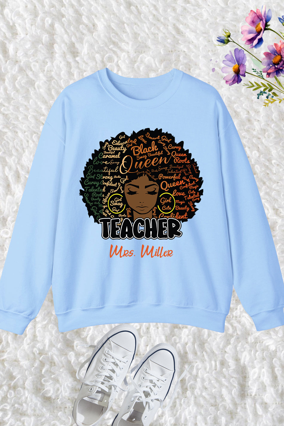 Custom  Afro Teacher Sweatshirt