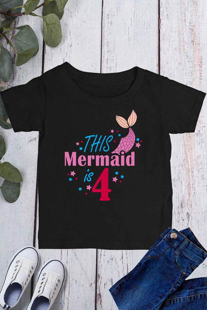 This Mermaid 4 Funny Birthday Kids T Shirt