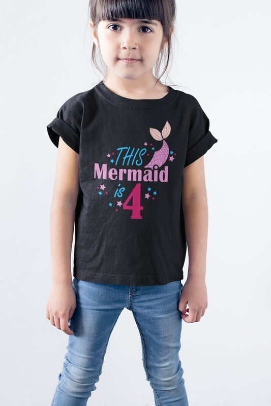 This Mermaid 4 Funny Birthday Kids T Shirt