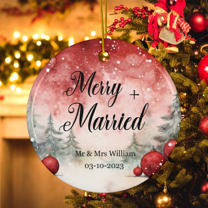 Personalized Merry Married Ornament Keepsake