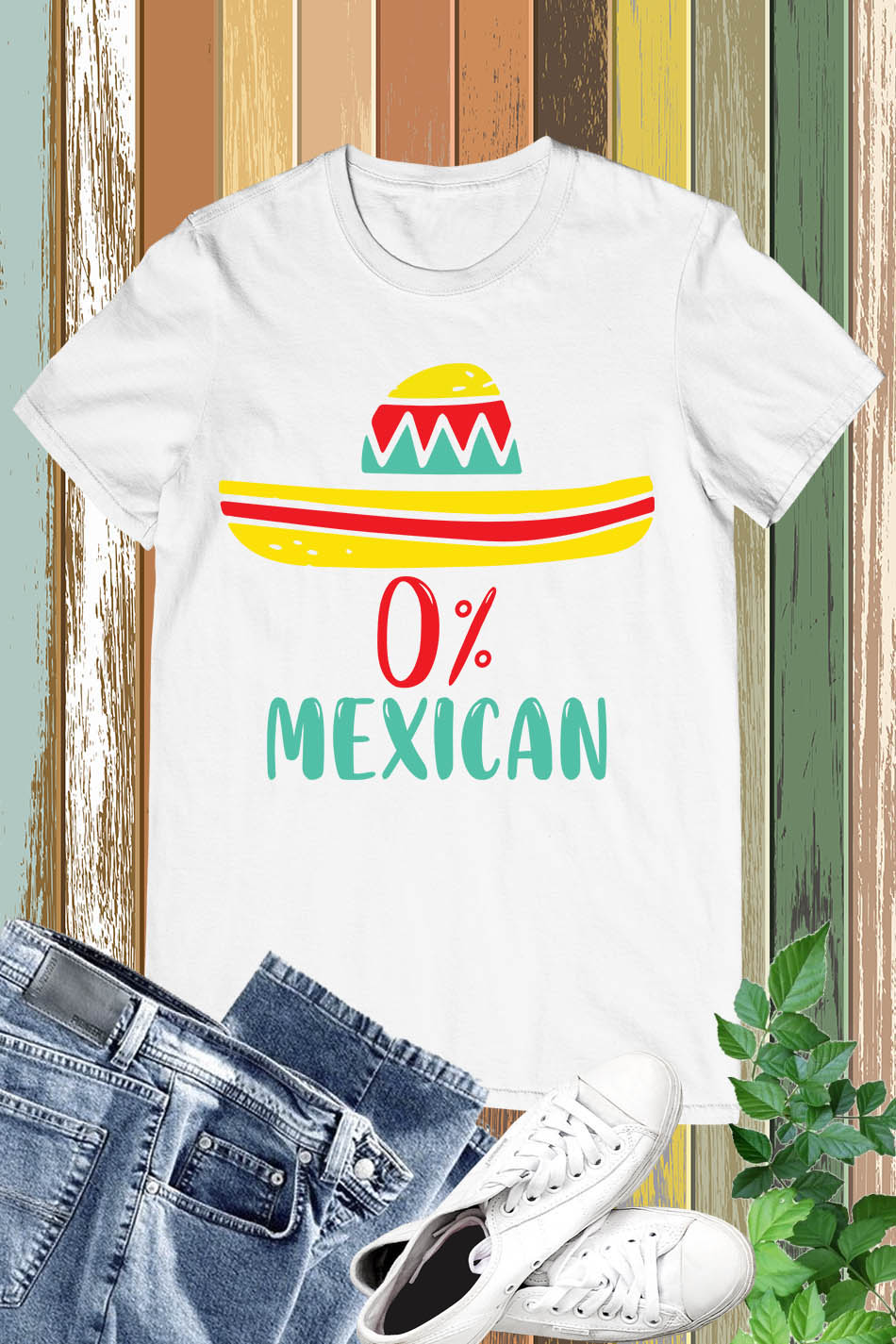 0% Mexican Cinco De Mayo Fiesta Sombrero Funny T-Shirt
