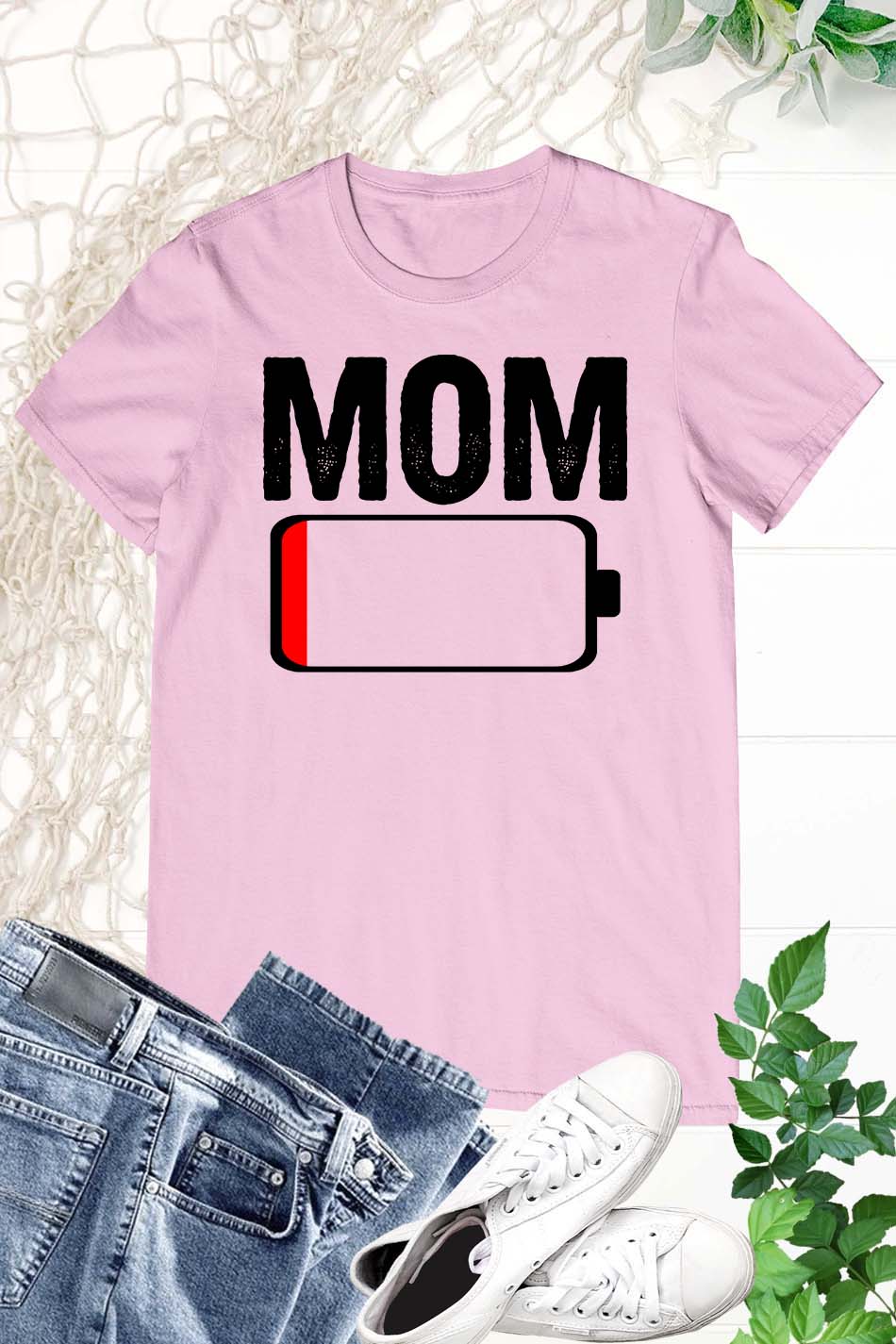 Mom Battery Funny T Shirt