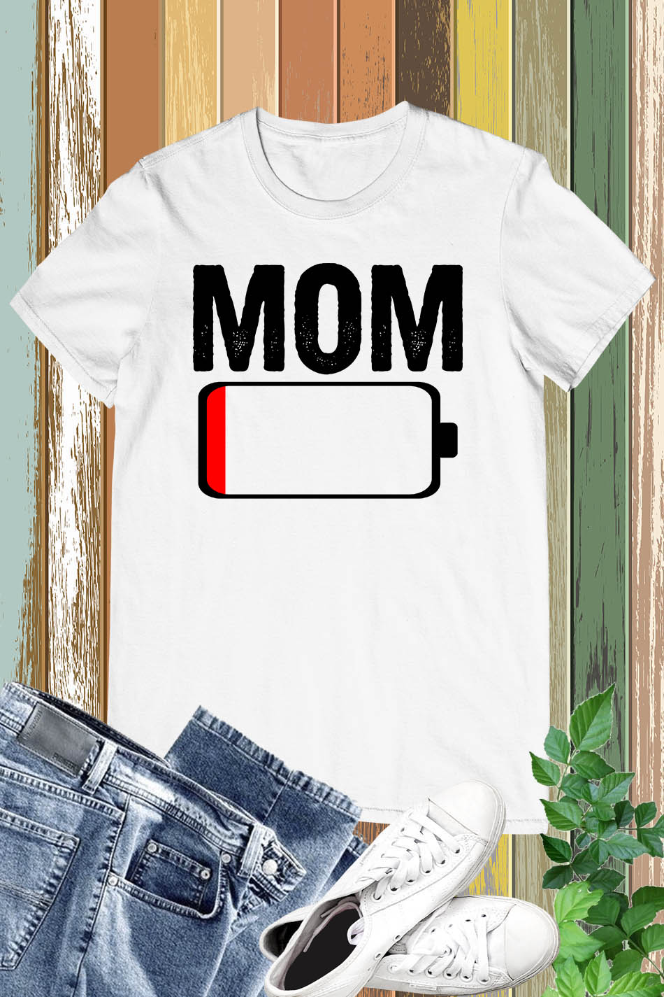 Mom Battery Funny T Shirt