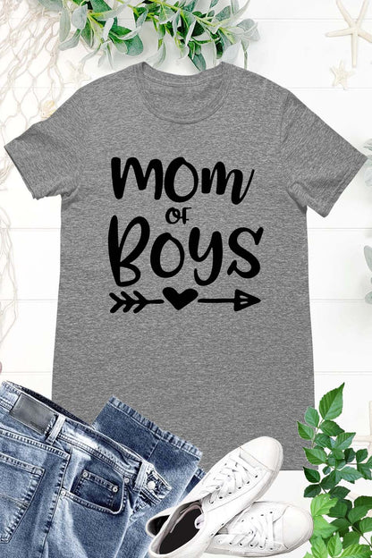 Mom Of Boys Ladies T Shirt