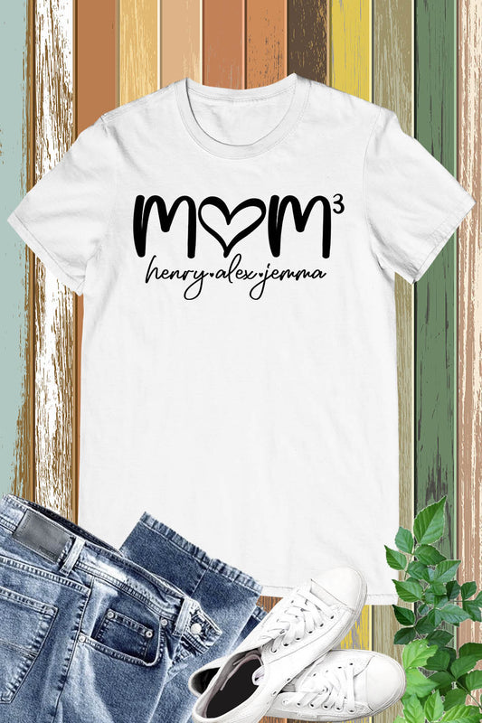 Personliazed Mom With Kids Name T Shirt