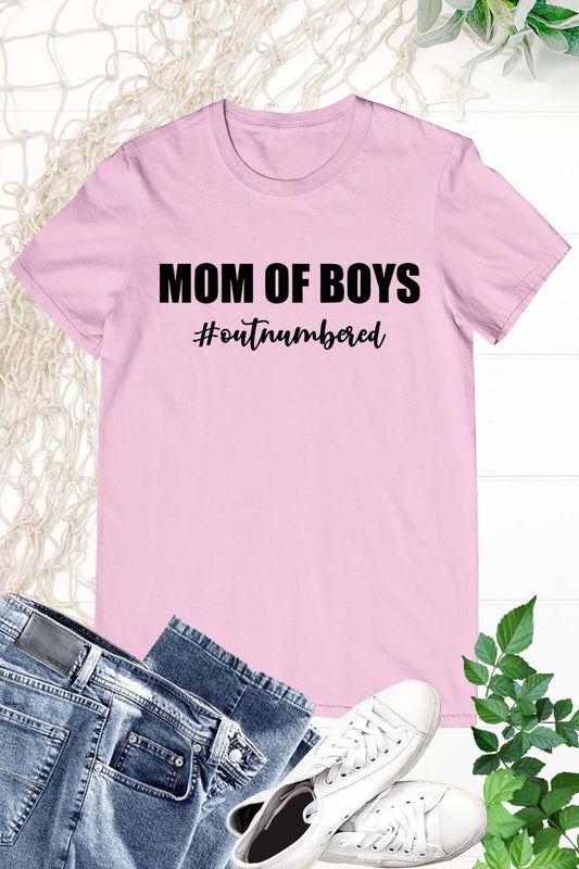 Mom Of Boys Outnumbered T Shirt Mothers Day Gift