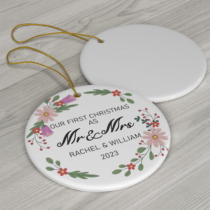 Personalized First Christmas As Mr And Mrs Bible Verse Jesus Ornament