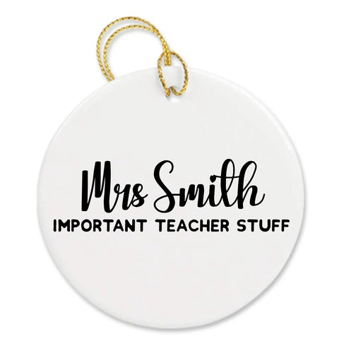 Personalized Teacher Stuff Valentines Thank You Custom Teacher Appreciation Ornament