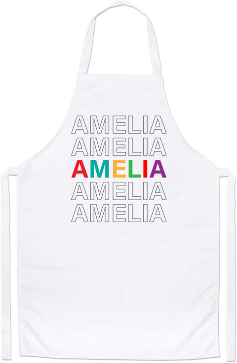 Personalized Outline Teacher Appreciation Canvas Custom Thank You Shopping Gift Apron