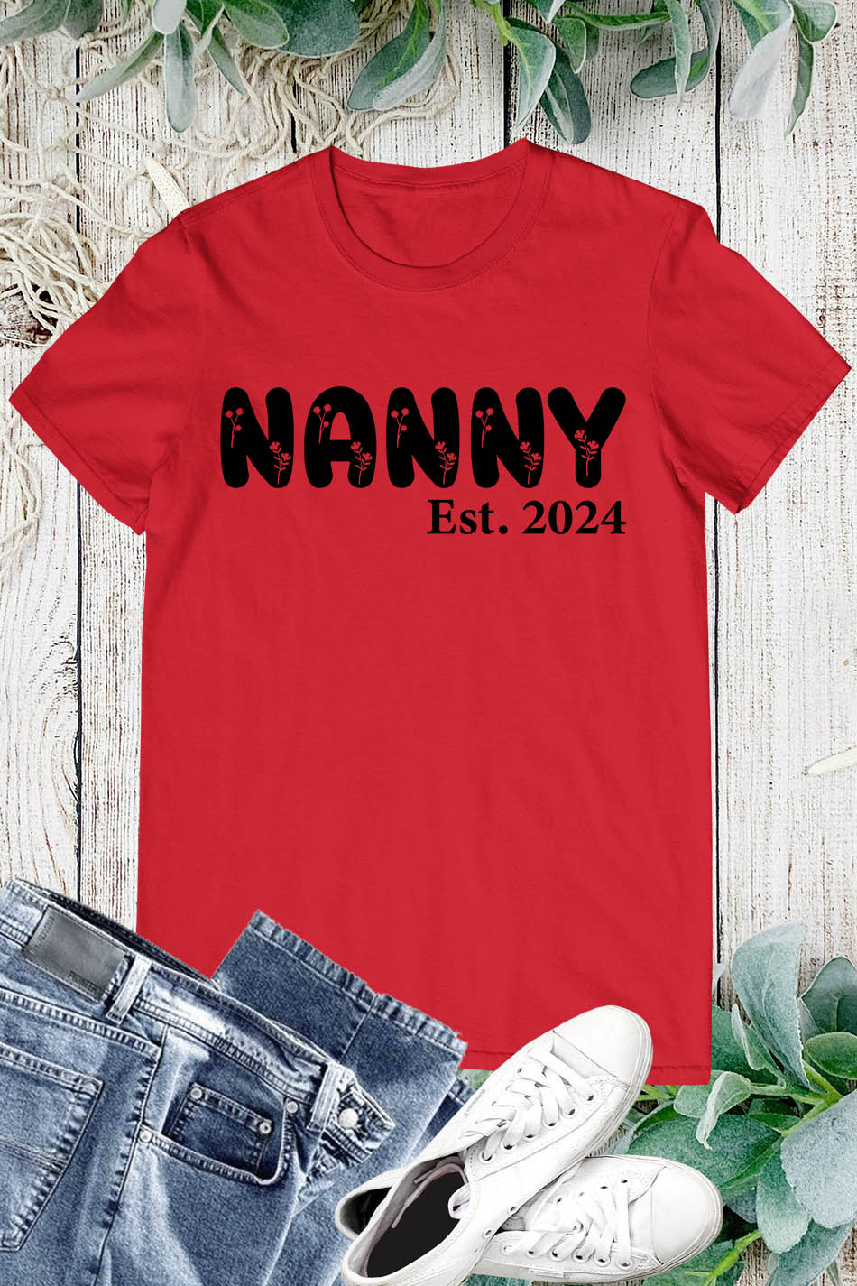 Floral Nanny Established 2024 Shirt