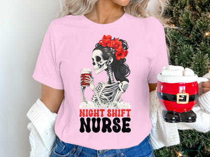 Night Shift Nurse Squad Skeleton Coffee Shirt
