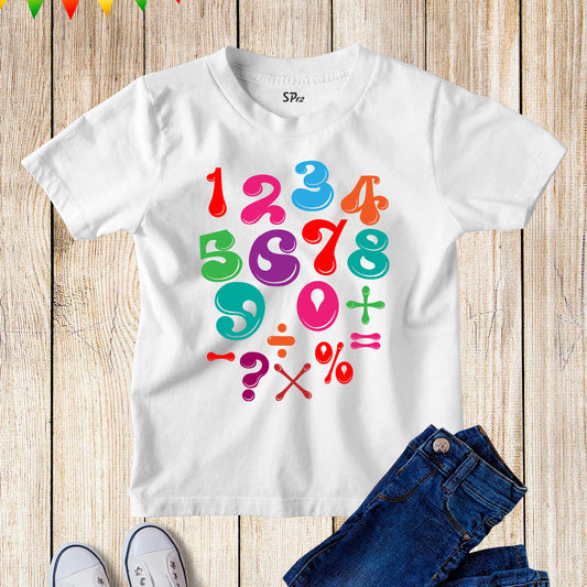 Math Day Kids Number symbol T Shirt