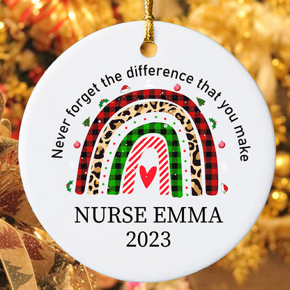 Personalized Never Forget The Difference That You Make Ornament