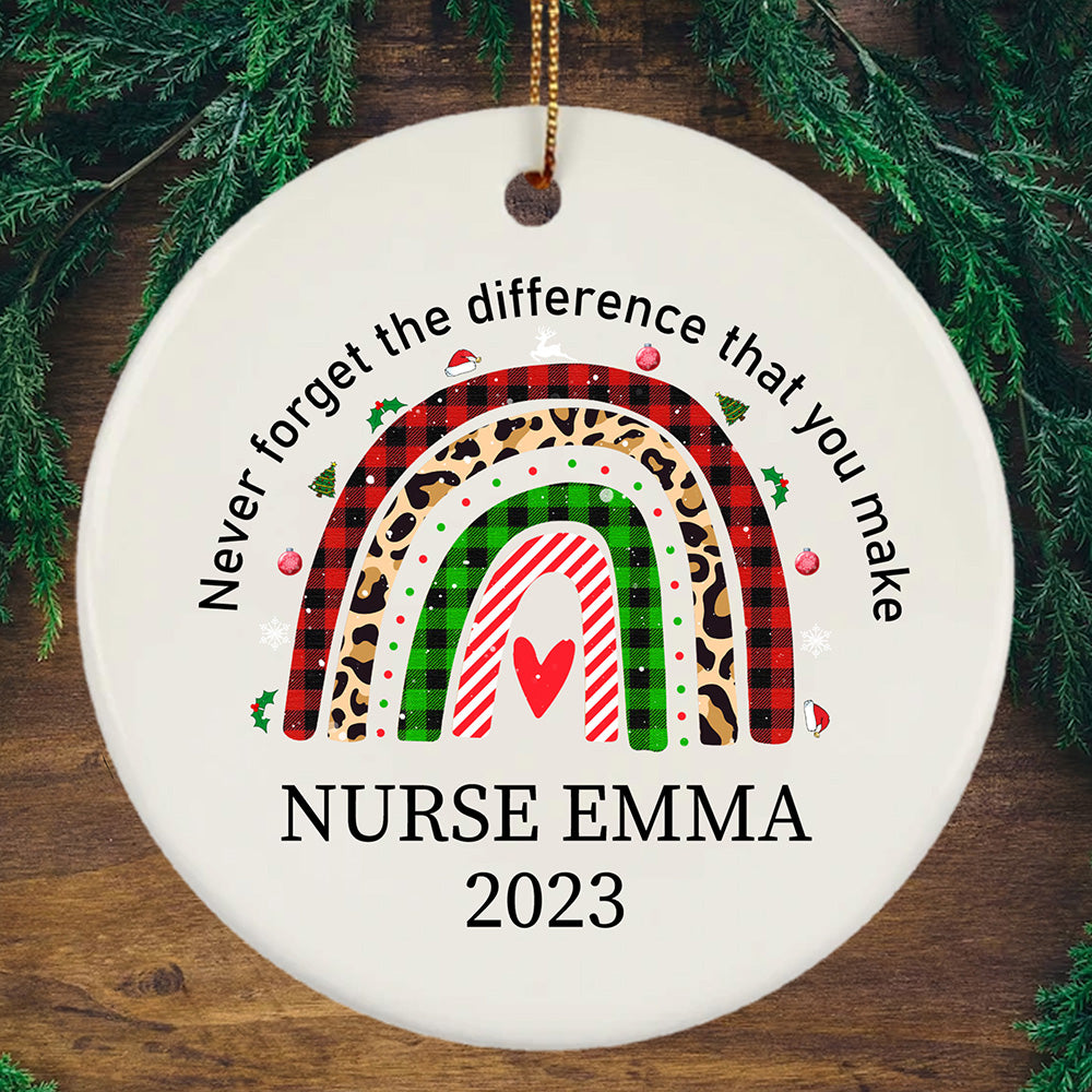 Personalized Never Forget The Difference That You Make Ornament