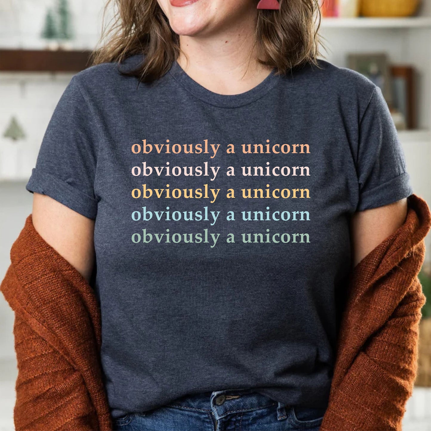 Obviously A Unicorn Unisex Soft Cotton Funny Unicorn Sassy Shirt Gift