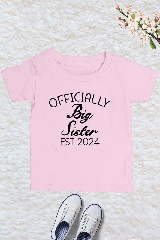 Officially Big Sister Est 2024 Kids T Shirt