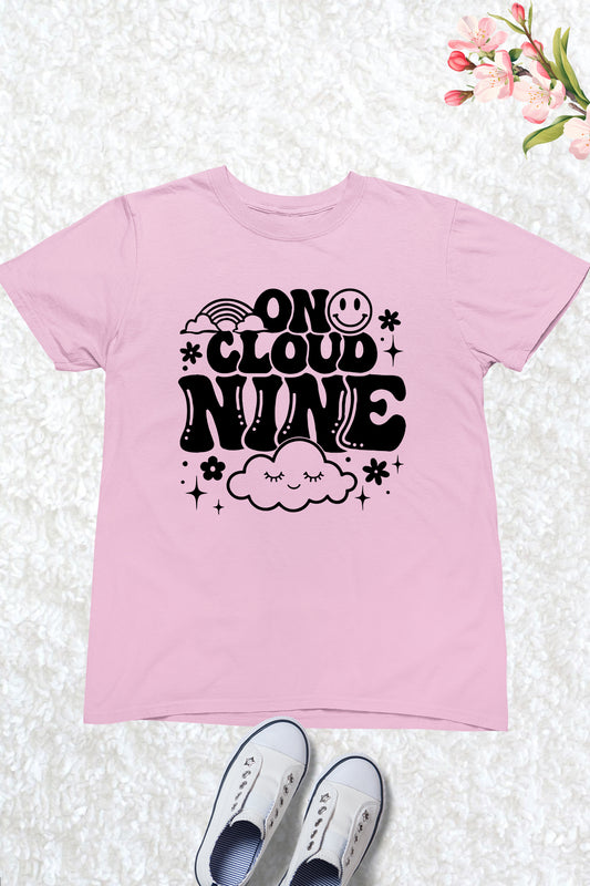 9th Birthday Girl On Cloud Nine Shirt