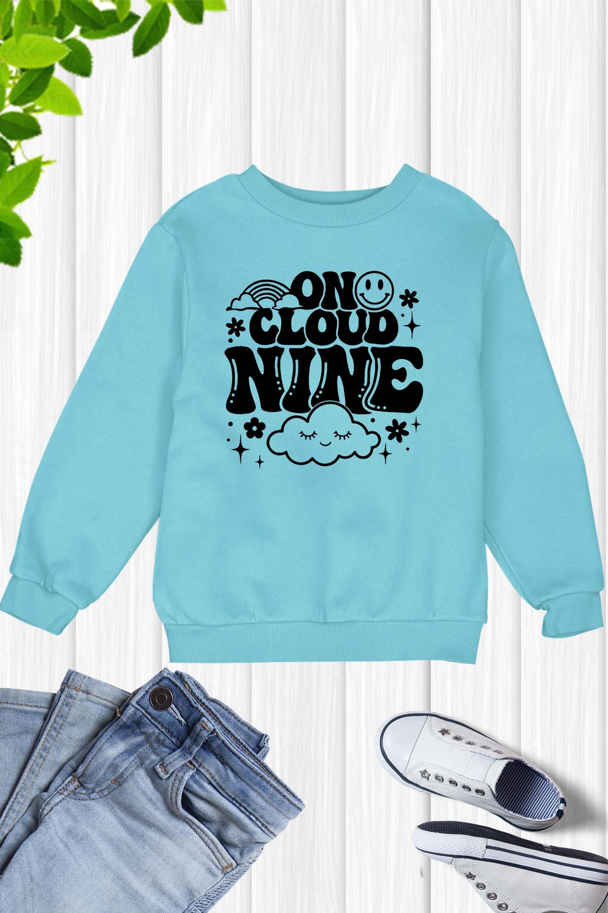 9th Birthday Girl On Cloud Nine Sweatshirt