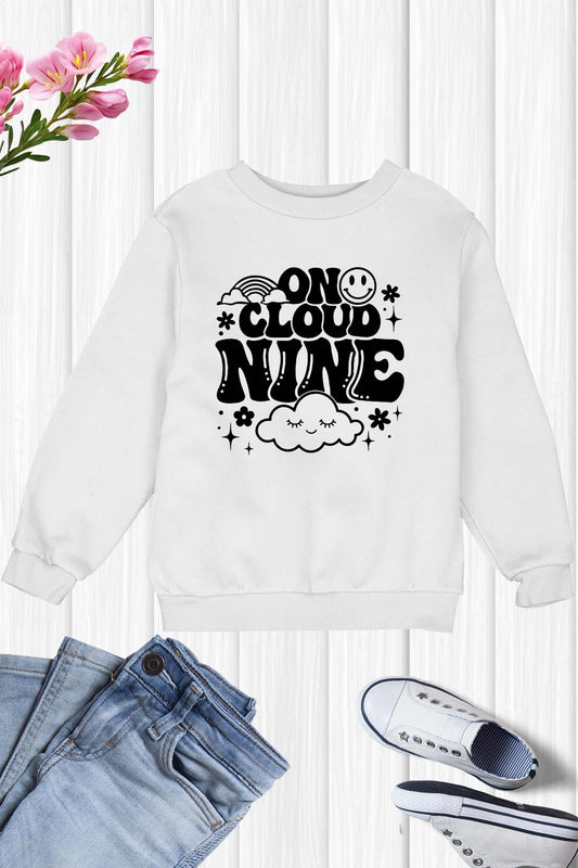 9th Birthday Girl On Cloud Nine Sweatshirt