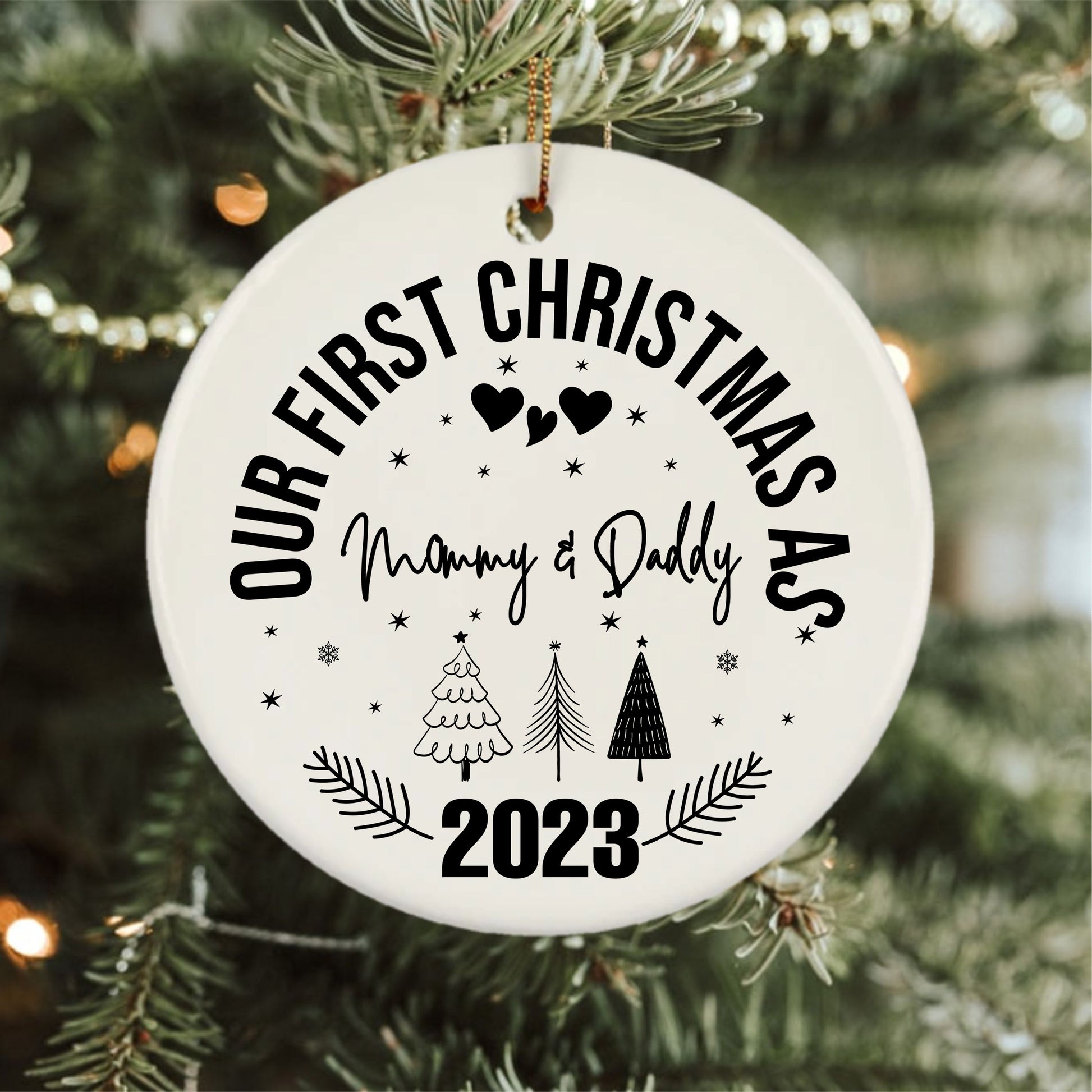 First Christmas as Mommy and Daddy Ornament