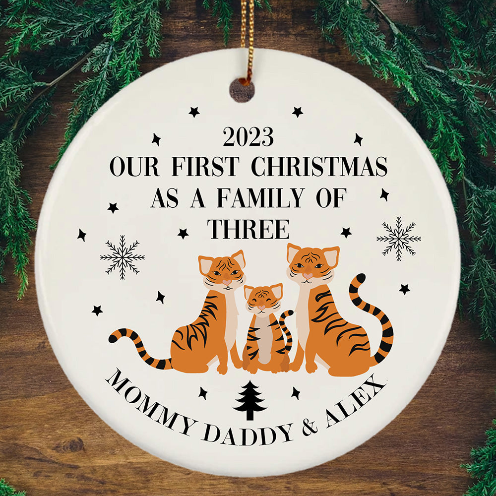 Personalized Our First Christmas As A Family Bible Verse Ornament