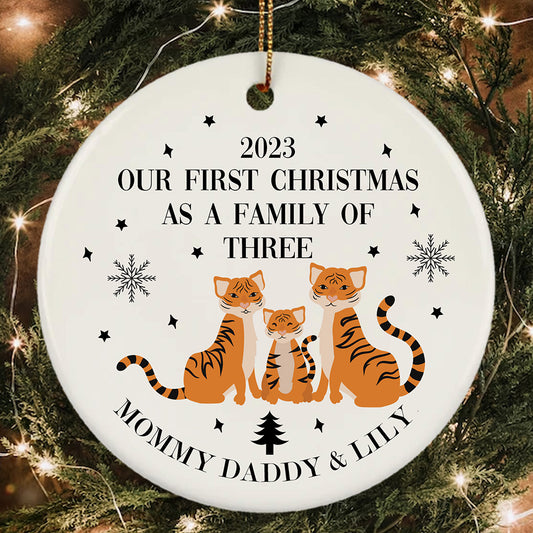 Personalized Our First Christmas As A Family Bible Verse Ornament