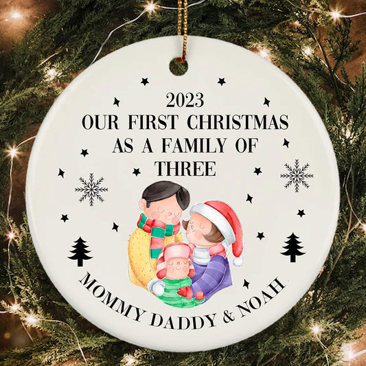 Personalized Our First Christmas As A Family Deco Bible Verse Ornament