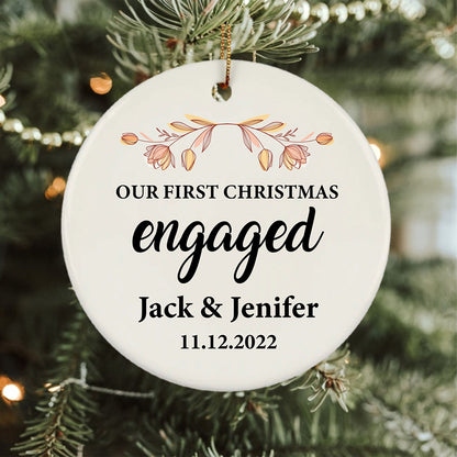 Our First Christmas As Engaged Home Décor Bible Verse Ornament
