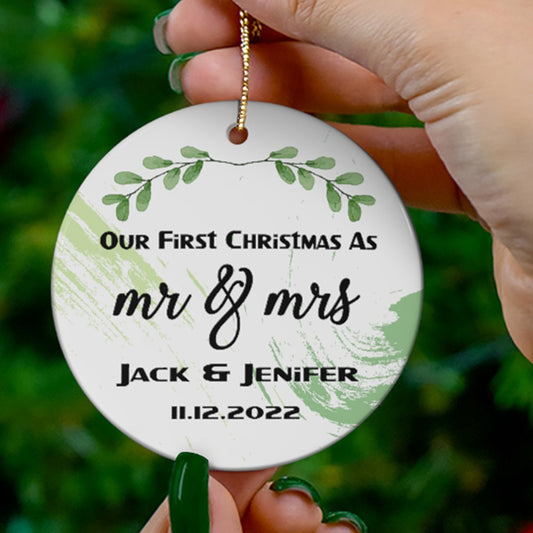 Personalized First Christmas As Mr And Mrs 2022 Bible Verse Ornament