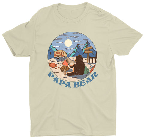 Papa Bear Animal Nature Lover Custom Short Sleeve Father's Day T-Shirt