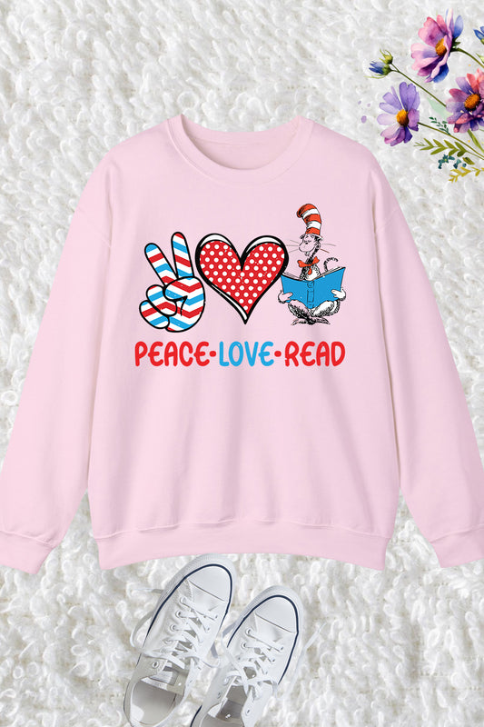 Peace Love Read Teacher Sweatshirt