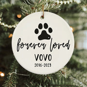 Personalized Pet Lover Dog Paw Forever Loved Bible Verse Ornaments