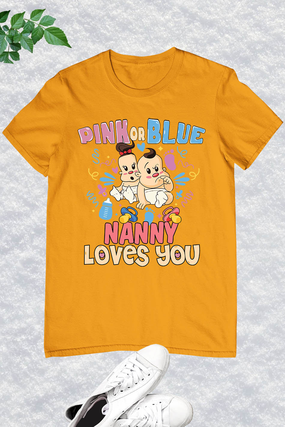 Pink or Blue Nanny Loves You Grandma Shirt