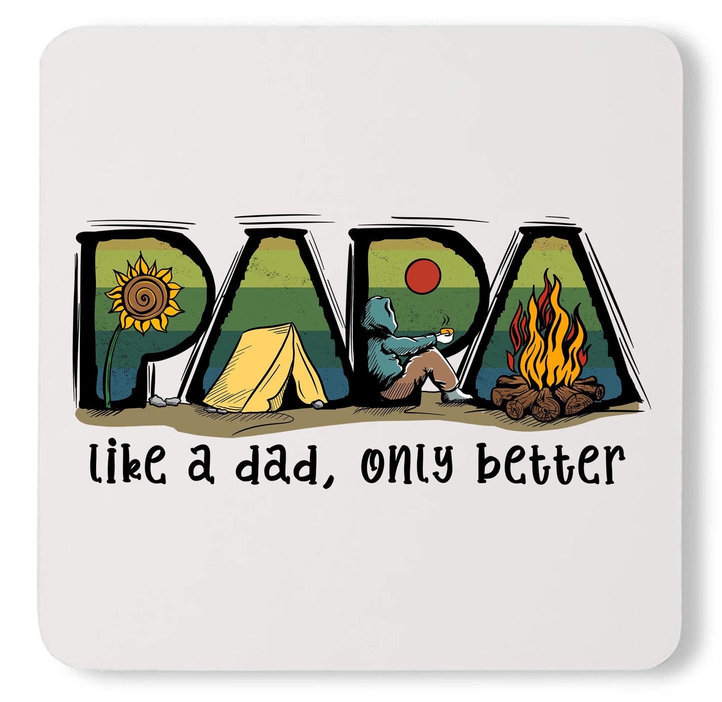 Best Papa Like a Dad Only Better Pappa Custom Father's Day Coaster