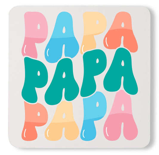 Best Dad Ever Papa Colorful Pregnancy Custom Fathers Day Coaster