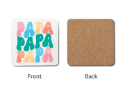 Best Dad Ever Papa Colorful Pregnancy Custom Fathers Day Coaster