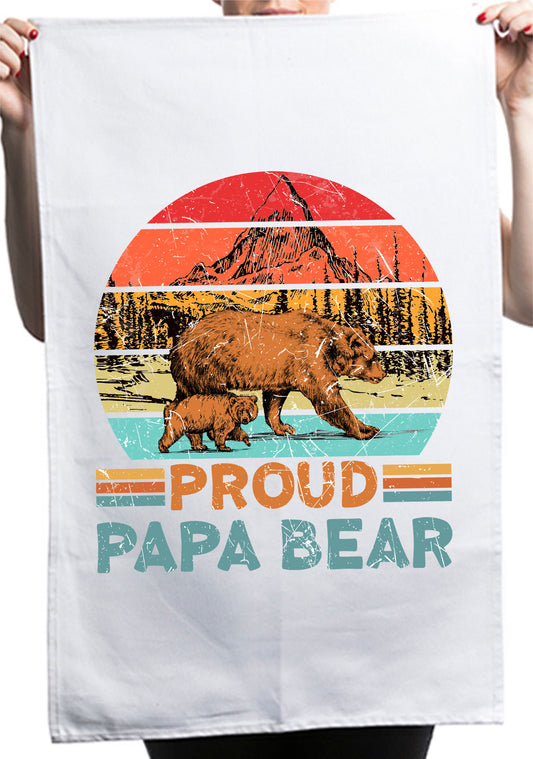 Proud Papa BeaNature Lover Custom Father's Day Kitchen Table Tea Towel