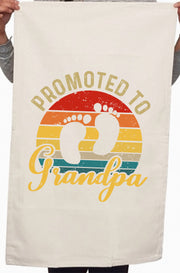 Promoted to Grandpa Custom Father's Day Kitchen Table Tea Towel