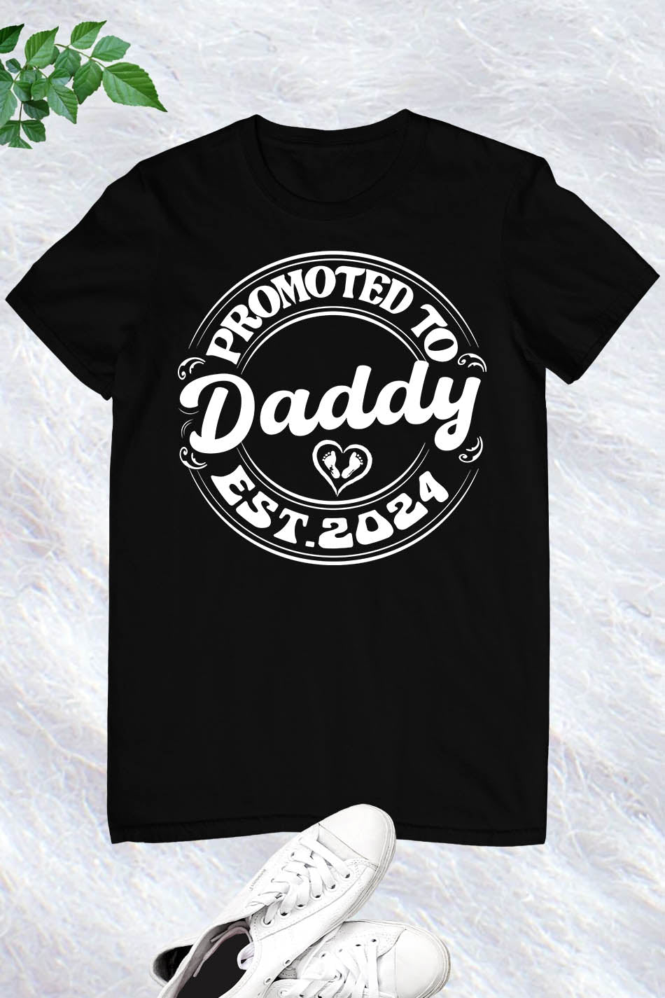 Promoted To Est. 2024 Fathers Day Custom Short Sleeve Best Dad T-Shirt