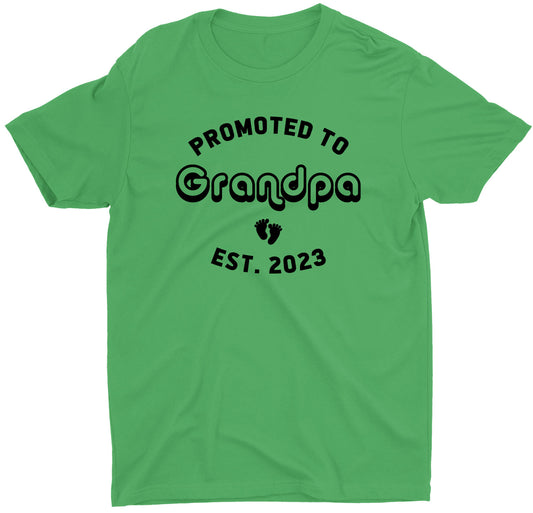 Promoted to Grandpa Est. 2023 Custom Short Sleeve Father's Day T-Shirt