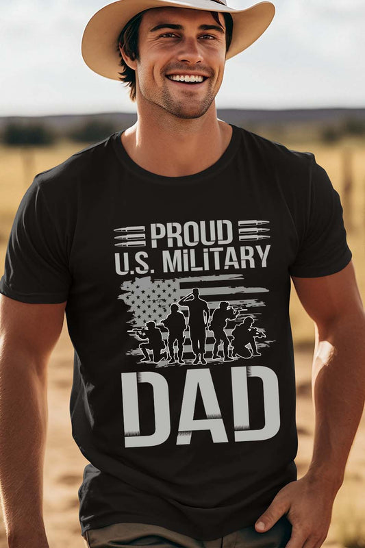 Proud US Military Dad Veteran Day Tee