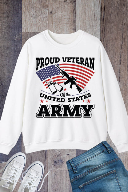 Proud USA Army Veteran Patriotic SweatshirtProud USA Army Veteran Patriotic Sweatshirt