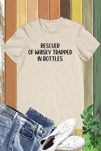 Rescuer of whisky trapped in bottles Funny Dad T Shirt