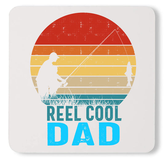 Awesome Reel Cool Dad Fishing Keychain Custom Father's Day Coaster