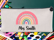 Teacher Appreciation Custom Rainbow Thank You Pouch Bag Pencil Case