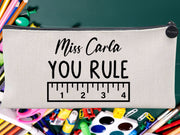 Teacher Staff Rule Custom Cute Thank You Gifts Pouch Bag Pencil Case