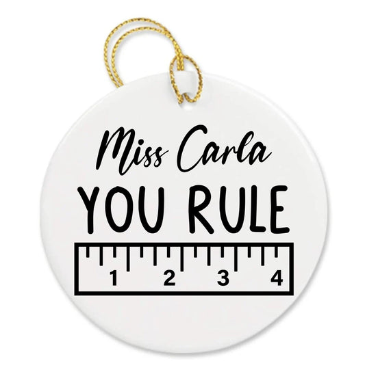 Personalized Teacher Staff Rule Custom Cute Thank You Shopping Gifts Ornament