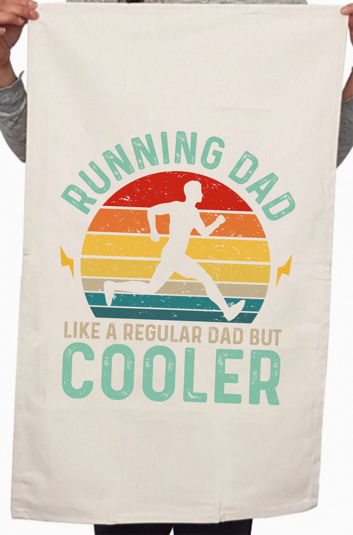 Running Dad Like a Regular Custom Father's Day Kitchen Table Tea Towel